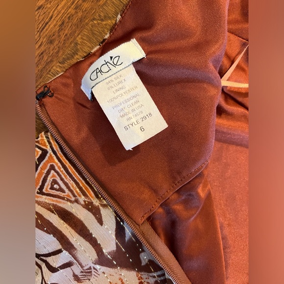 Cache Vintage Y2K Patterned Boho Handkerchief Halter Top w/ Built In Bra Size 6 - Picture 9 of 9